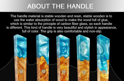 Blue Wave Resin Handle